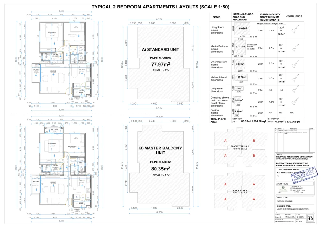 2BR UNIT PLANS