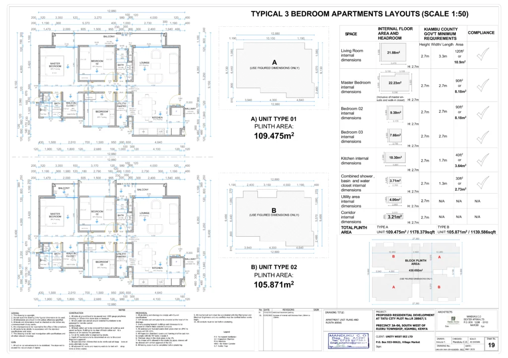 3BR UNIT PLANS